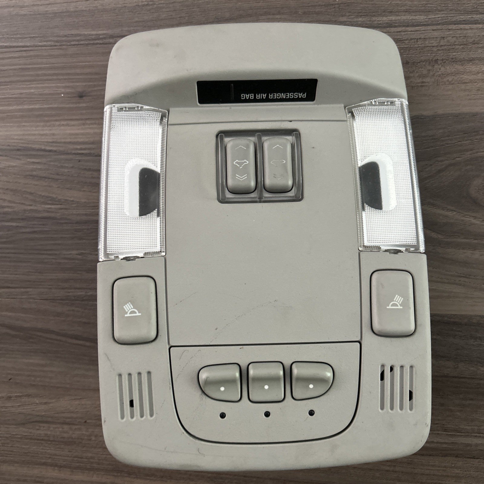 06-11 Cadillac DTS Overhead Console Map Lights Sunroof Switch Homelink Shale OEM