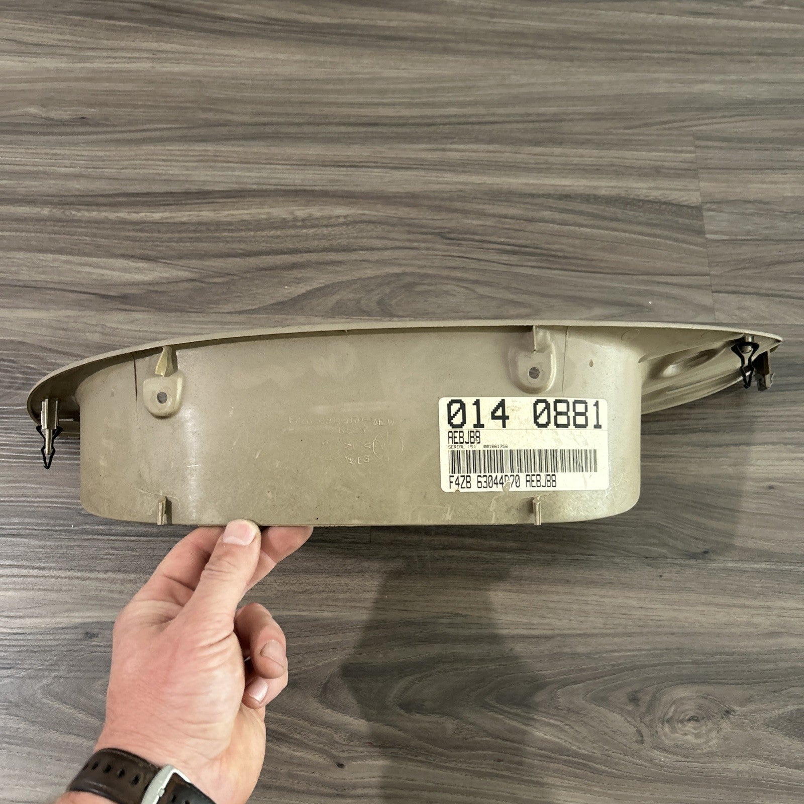 1999-2004 Ford Mustang Speedometer Gauge Cluster Trim Bezel Beige OEM