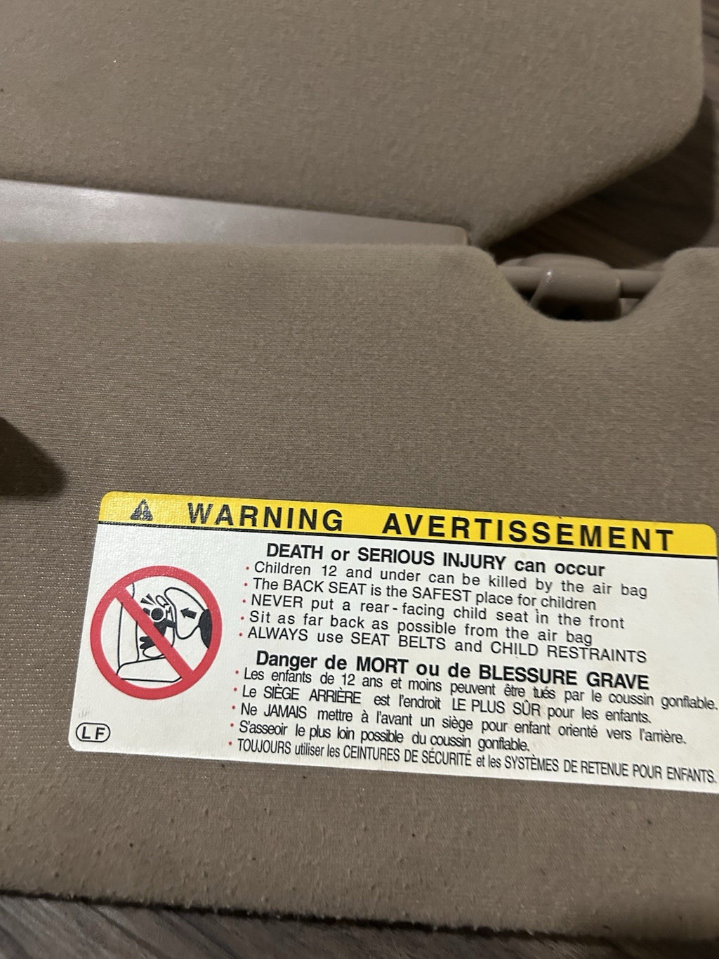 2000-2006 Toyota Tundra Sequoia DRIVER PASSENGER Left Right Sun Visor  OEM TAN