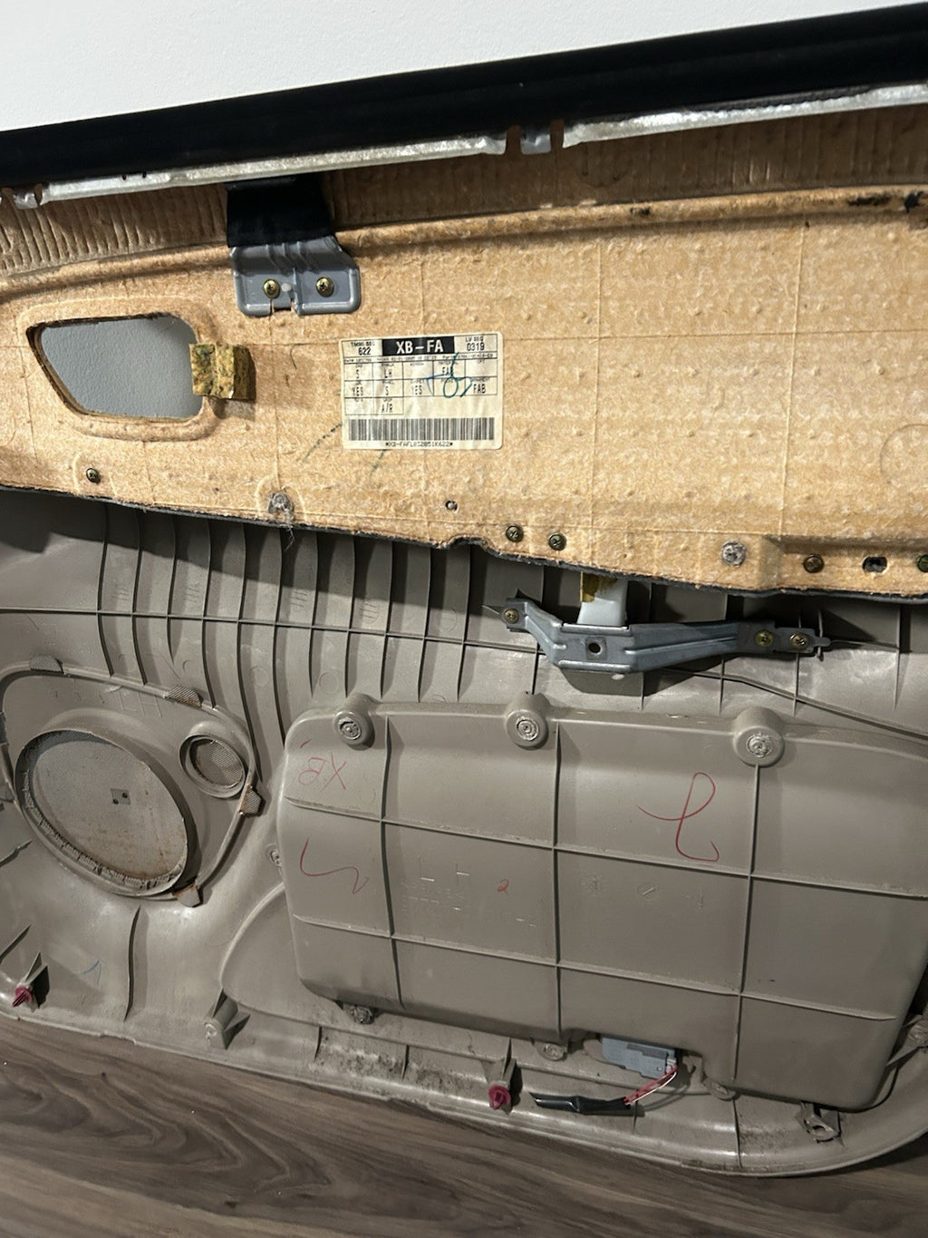 2001 2002 2003 2004 Toyota Sequoia Left Driver  Front Door Panel Trim Brown OEM