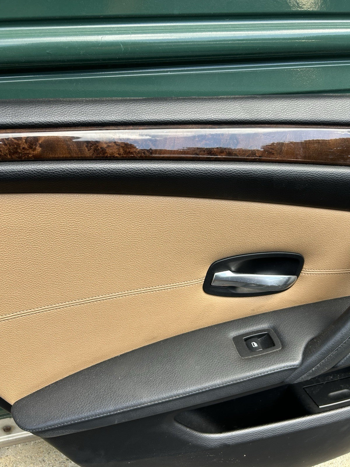 BMW E60/E61 5-Series Rear Left Door Panel Dakota Naturbraun Black OEM