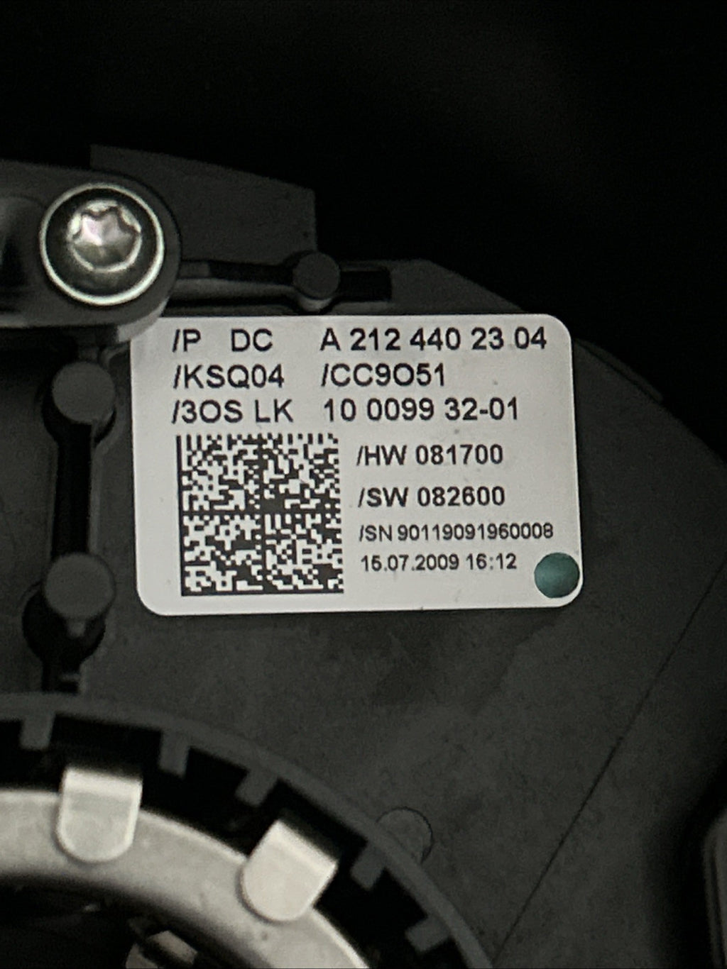 W212 MERCEDES 10-13 E CLAS STEERING COLUMN SHIFTER COMBINATION SWITCH 2124402304