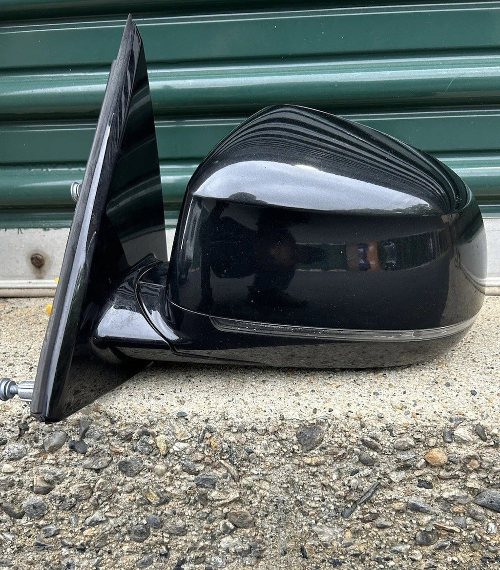 Fits 14 - 18 BMW X5 F15 LH Driver Power Door Mirror Heated w Memory Black=475M