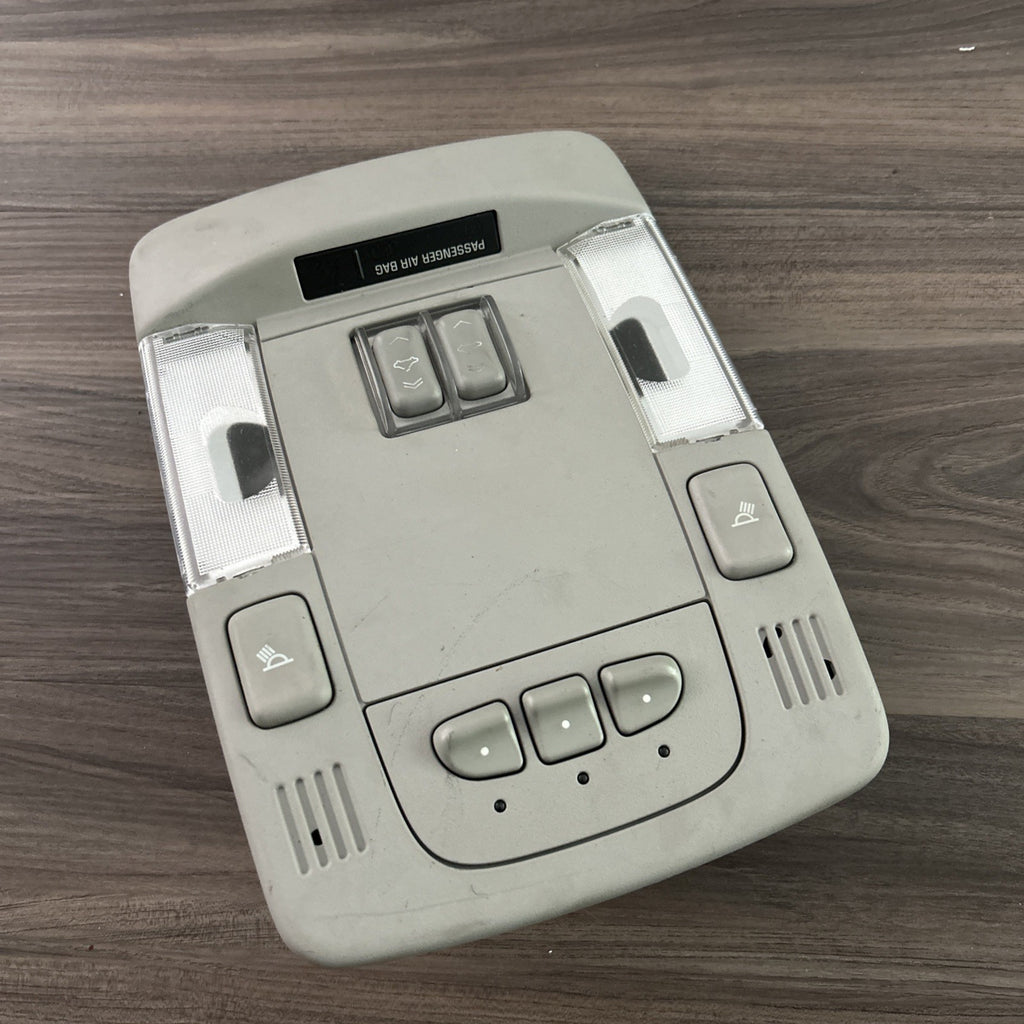 06-11 Cadillac DTS Overhead Console Map Lights Sunroof Switch Homelink Shale OEM