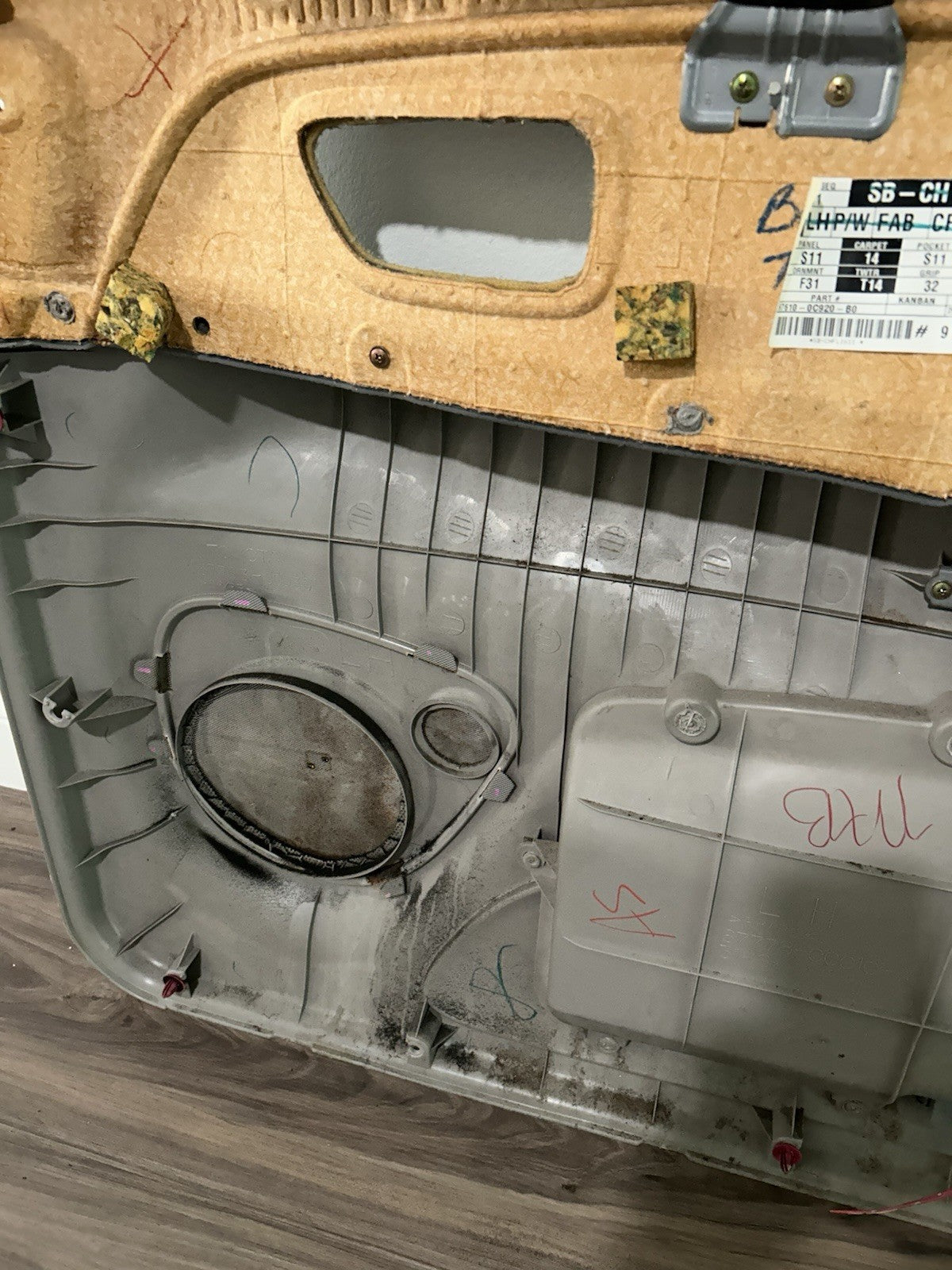 2001 2002 2003 2004 Toyota Sequoia Left Driver  Front Door Panel Trim Gray OEM