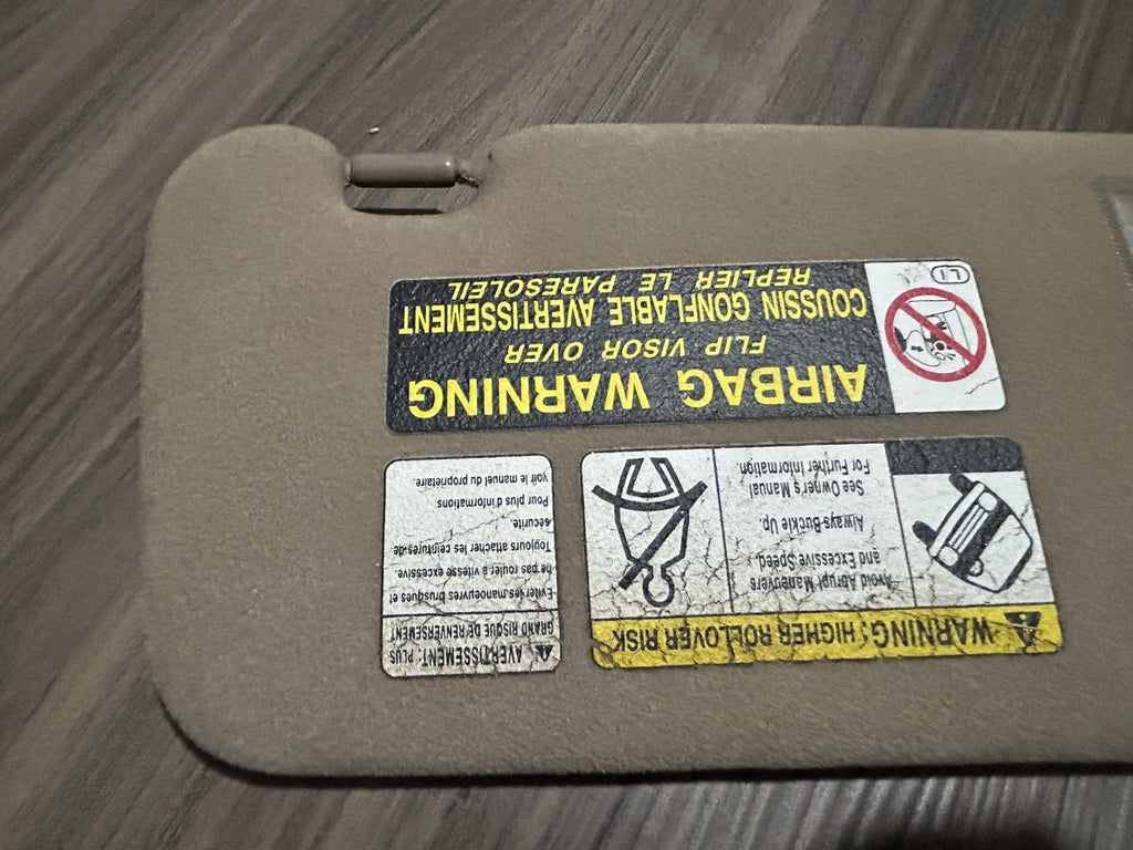 1996-2002 Toyota 4Runner Driver and Passenger Side Sun Visor Set Pair Tan color