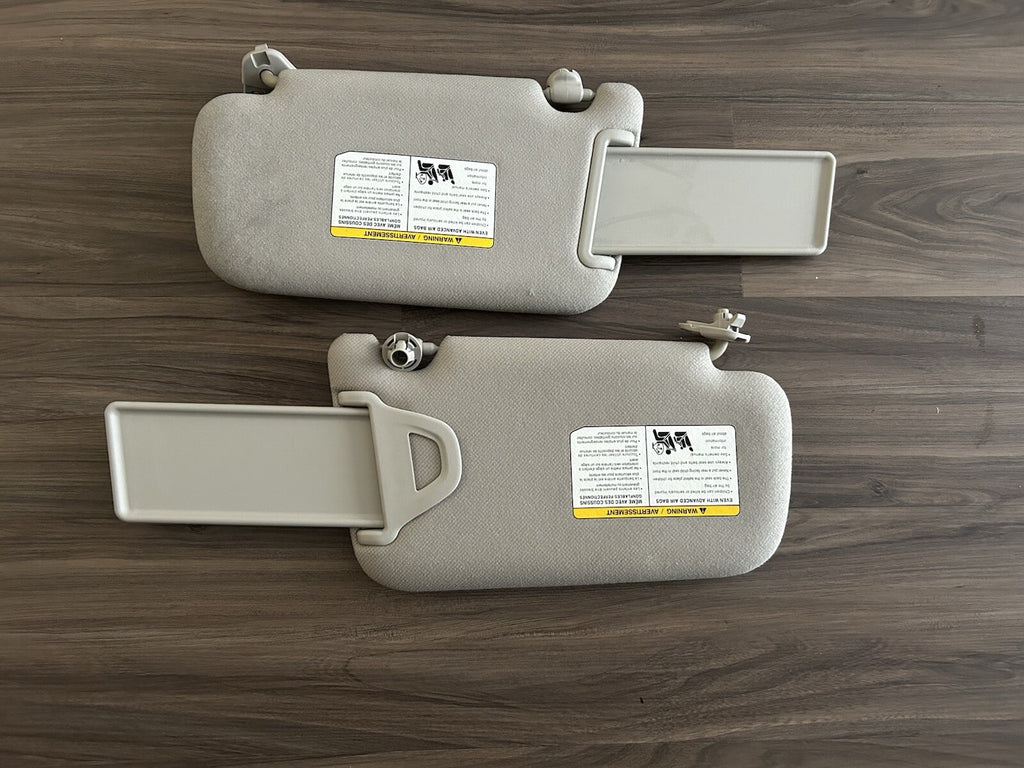 13-19 Nissan Sentra Sunvisors set OEM Gray Cloth Vanity Mirror pair sun visors