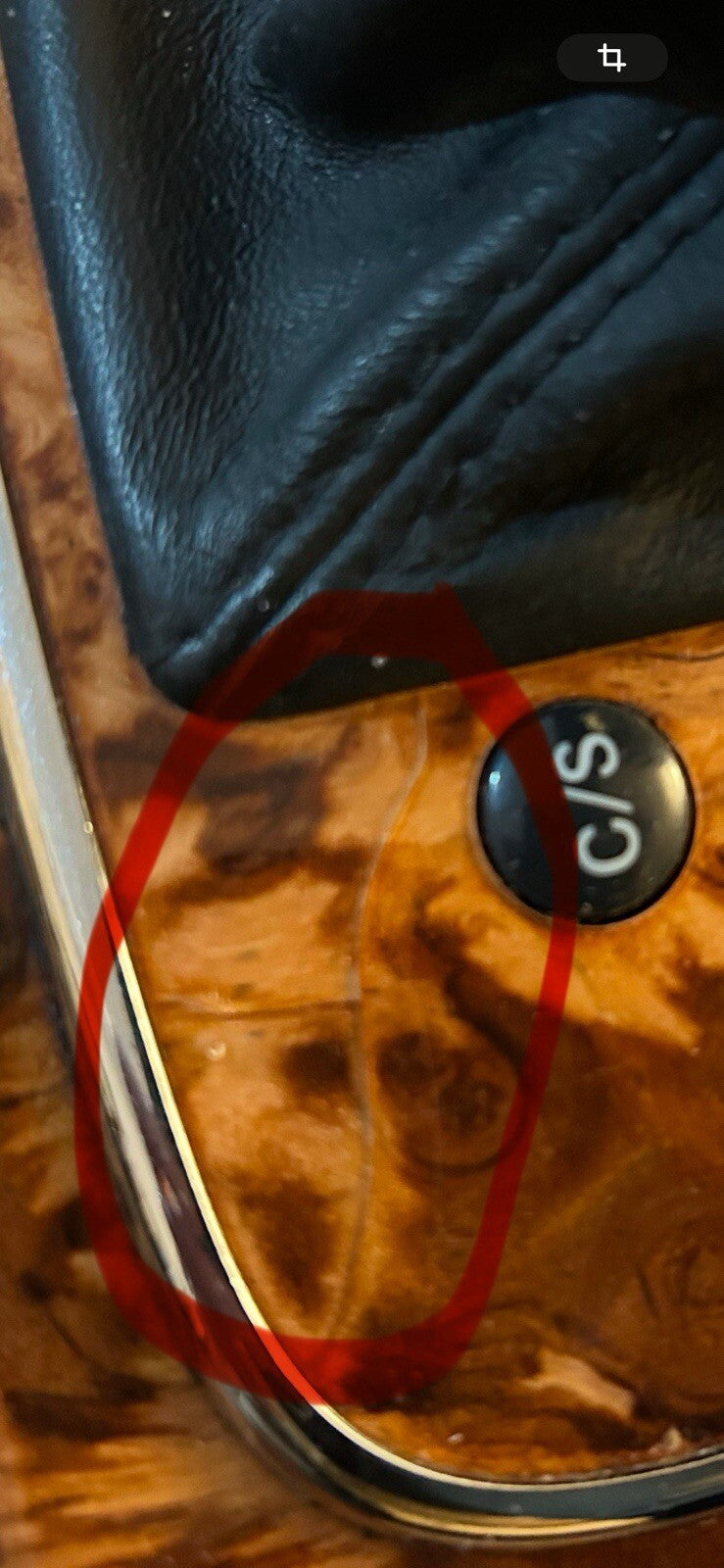 2007-09 Mercedes W211 E350 E550 OEM Shifter Knob Boot Cover Black & Wood Factory