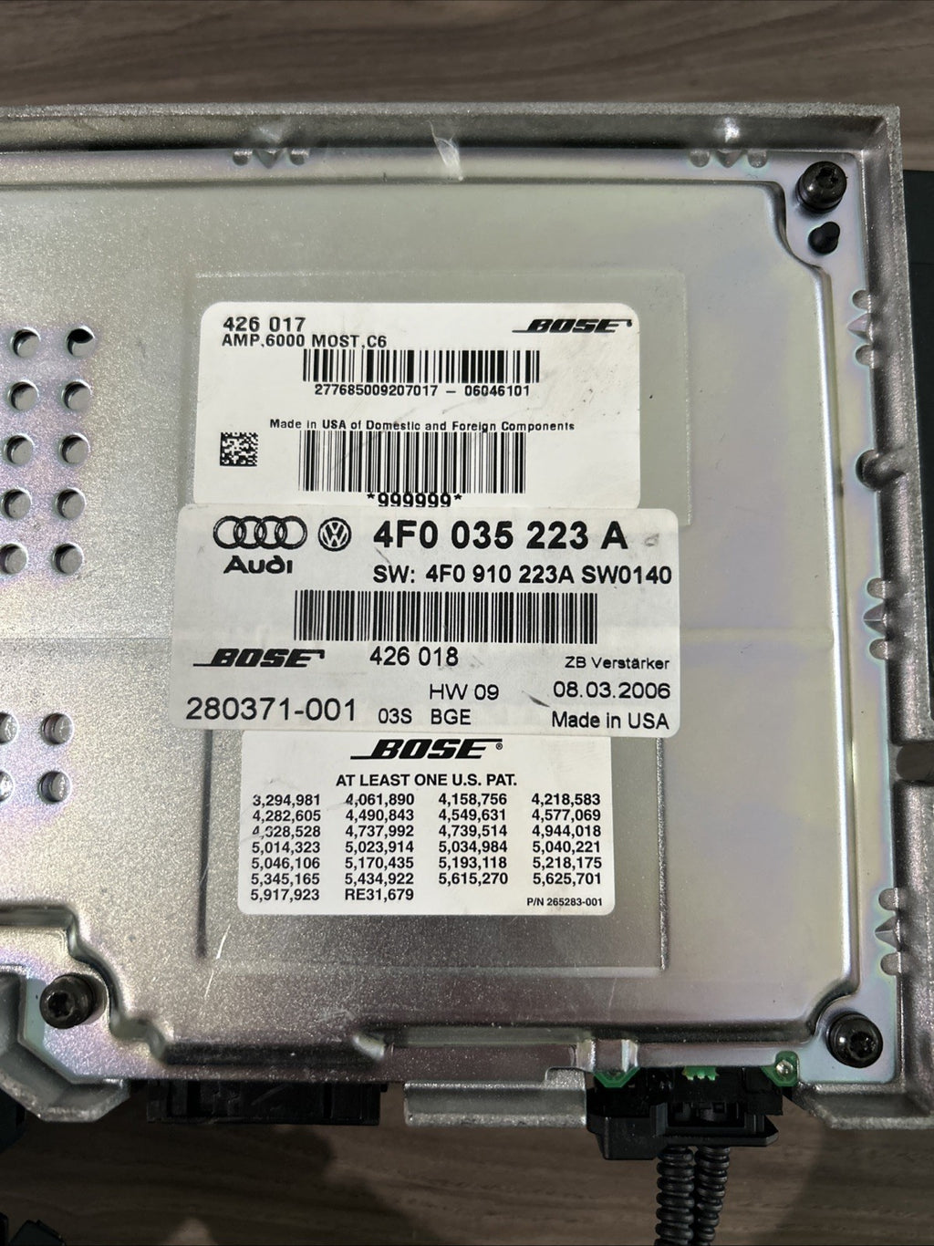 2005-2009 Audi A6 S6 C6 Quattro BOSE Amplifier Audio 4F0035223A