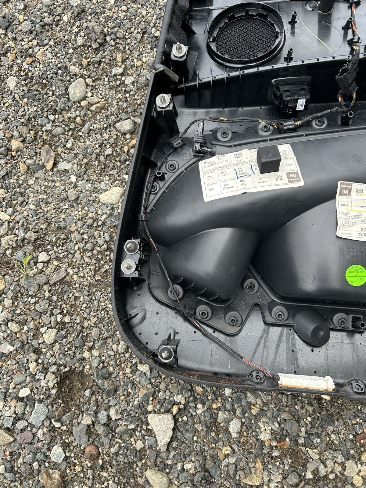 14-18 BMW X5 F15 Rear Left Driver Door Panel Card W/ Black OEM