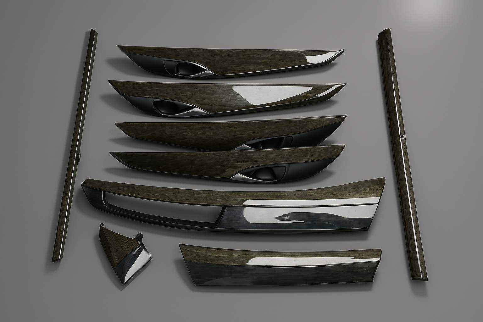 14–18 OEM BMW X5 F15 Interior Wood Trim Set – Vintage Red