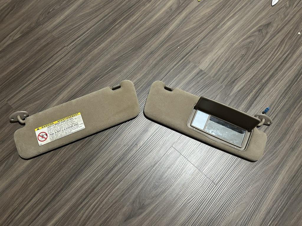 1996-2002 Toyota 4Runner Driver and Passenger Side Sun Visor Set Pair Tan color