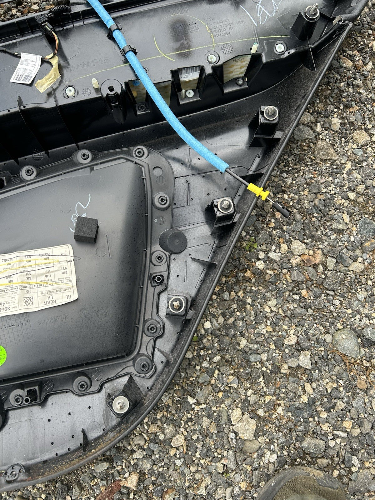 14-18 BMW X5 F15 Rear Left Driver Door Panel Card W/ Black OEM