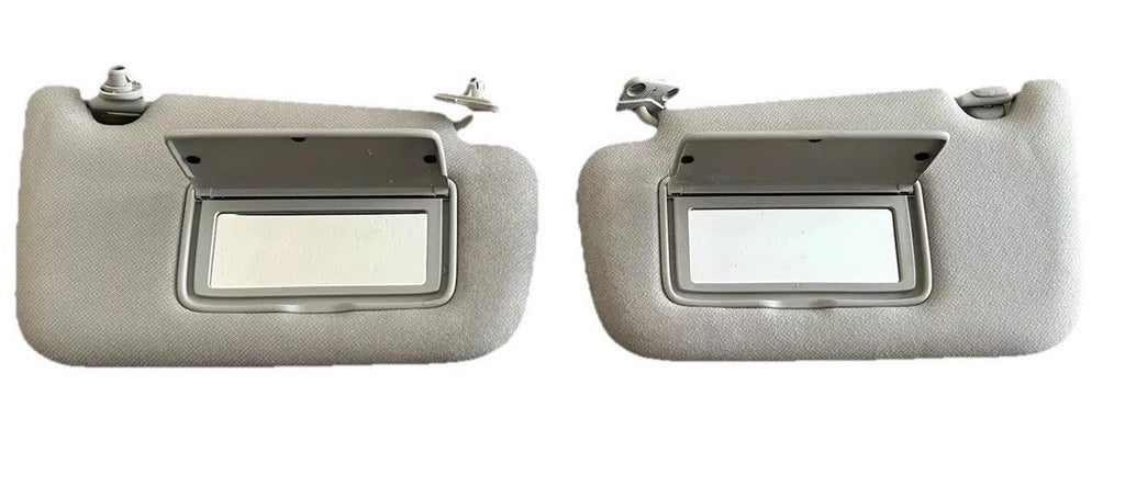 13-19 Nissan Sentra Sunvisors set OEM Gray Cloth Vanity Mirror pair sun visors
