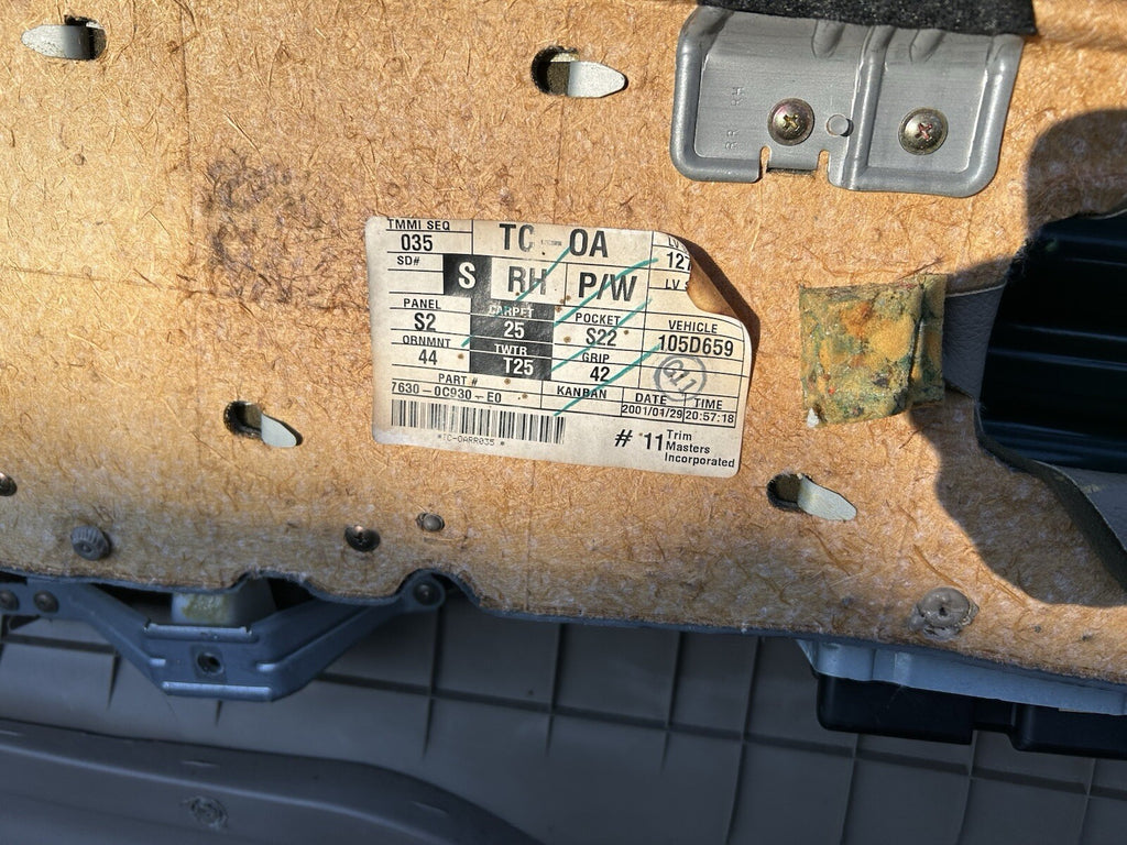 2001-2007 TOYOTA Sequoia REAR Right Passenger SIDE DOOR PANEL TRIM TAN OEM