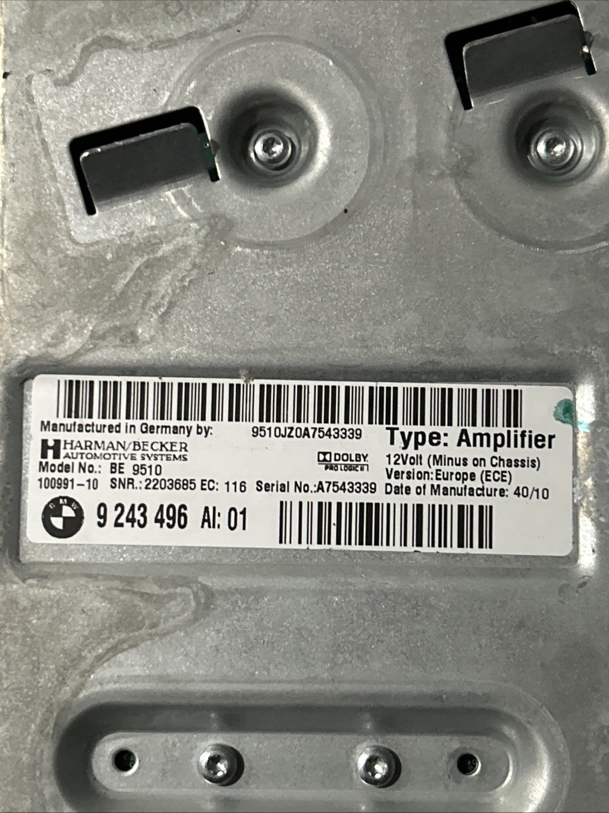 2011-2016 BMW 528i 535i 550i 640i 650i BECKER RADIO AMPLIFIER AMP 9243496