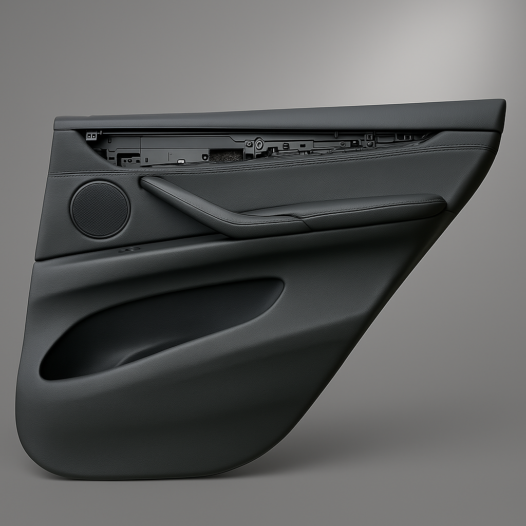 ⭐ 14-18 Bmw F15 X5 Rear Right Passenger Door Card Panel Trim Cover Black Oem