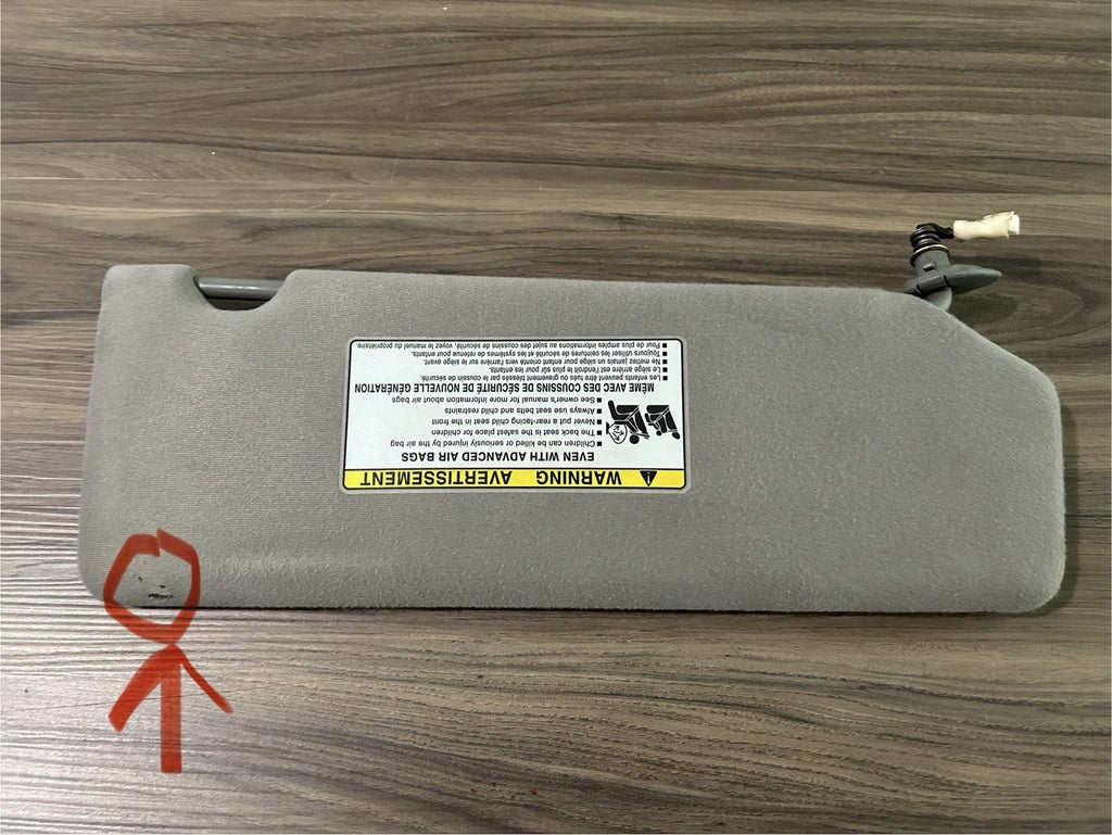 2004-2008 Toyota Solara Driver & Passenger Side Sun Visor Pair Gray