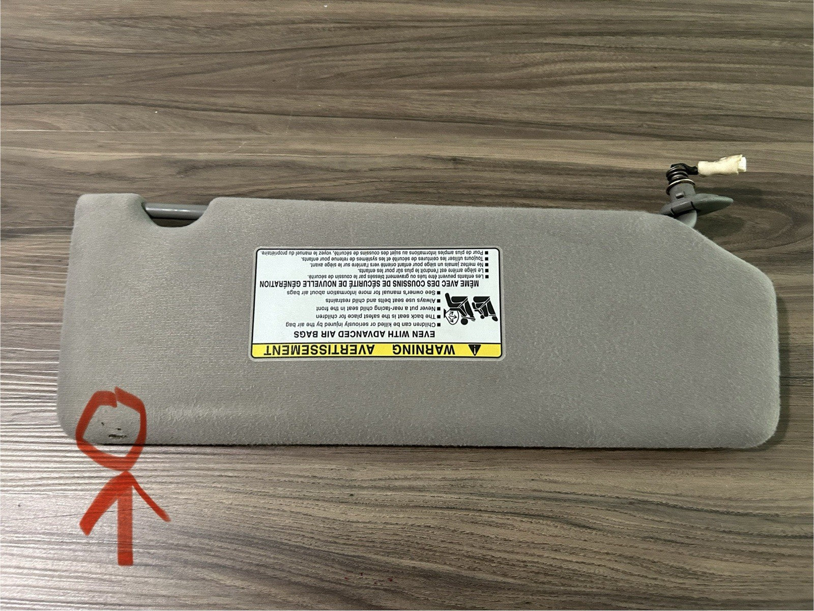 2004-2008 Toyota Solara Driver & Passenger Side Sun Visor Pair Gray