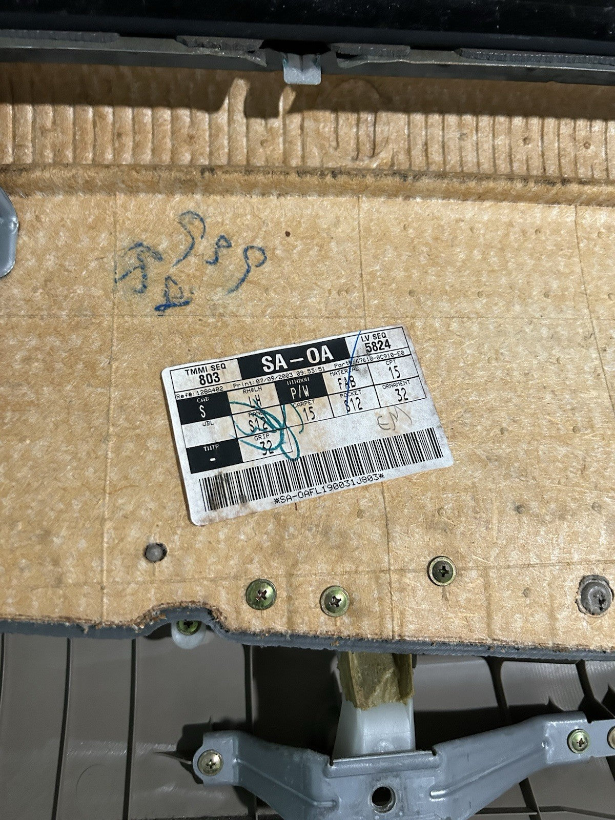 2001 2002 2003 2004 Toyota Sequoia Left Driver  Front Door Panel Trim Tan OEM