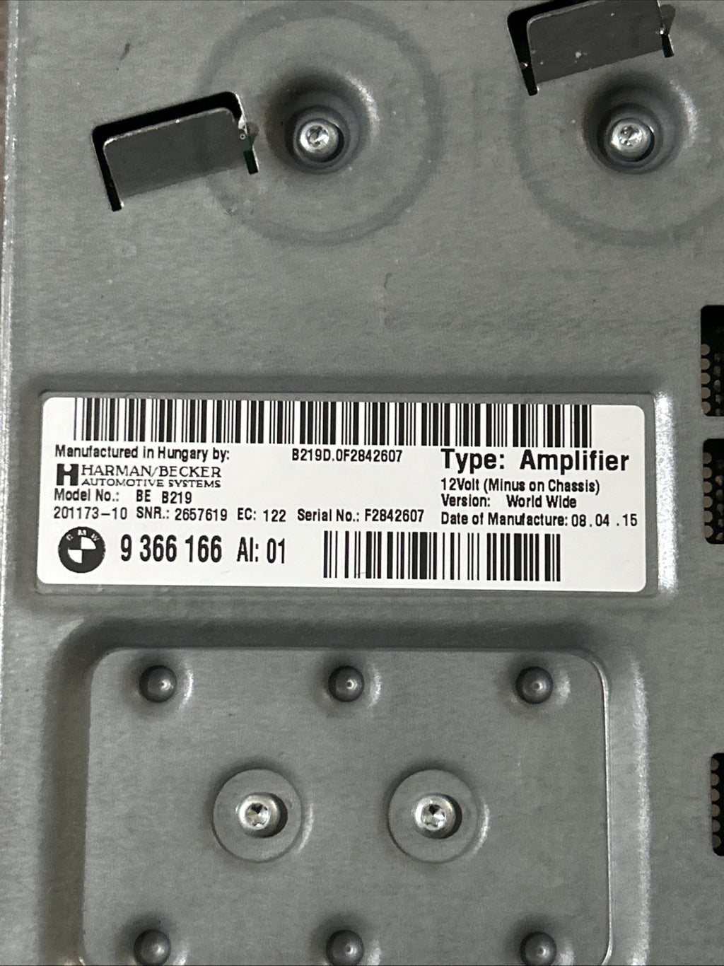 12-17 BMW F01 F02 F06 F10 F11 F12 F13 M5 M6 AMPLIFIER AMP AUDIO HARMAN BECKER