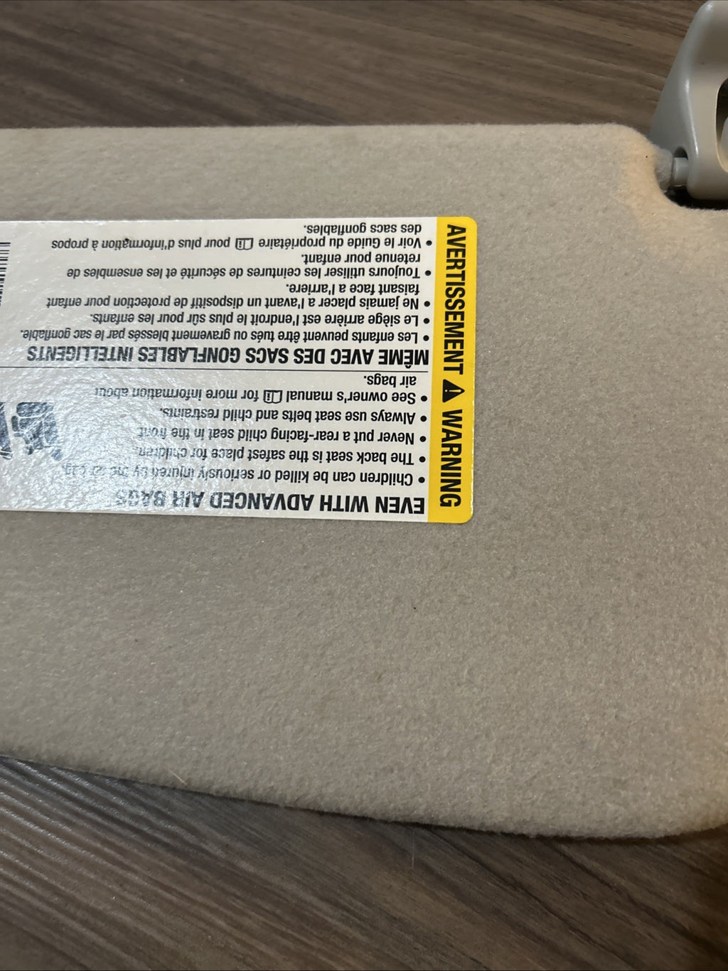 2004-2011 CHEVROLET COLORADO GMC CANYON SUN VISOR SHADE PASSENGER SIDE GRAY