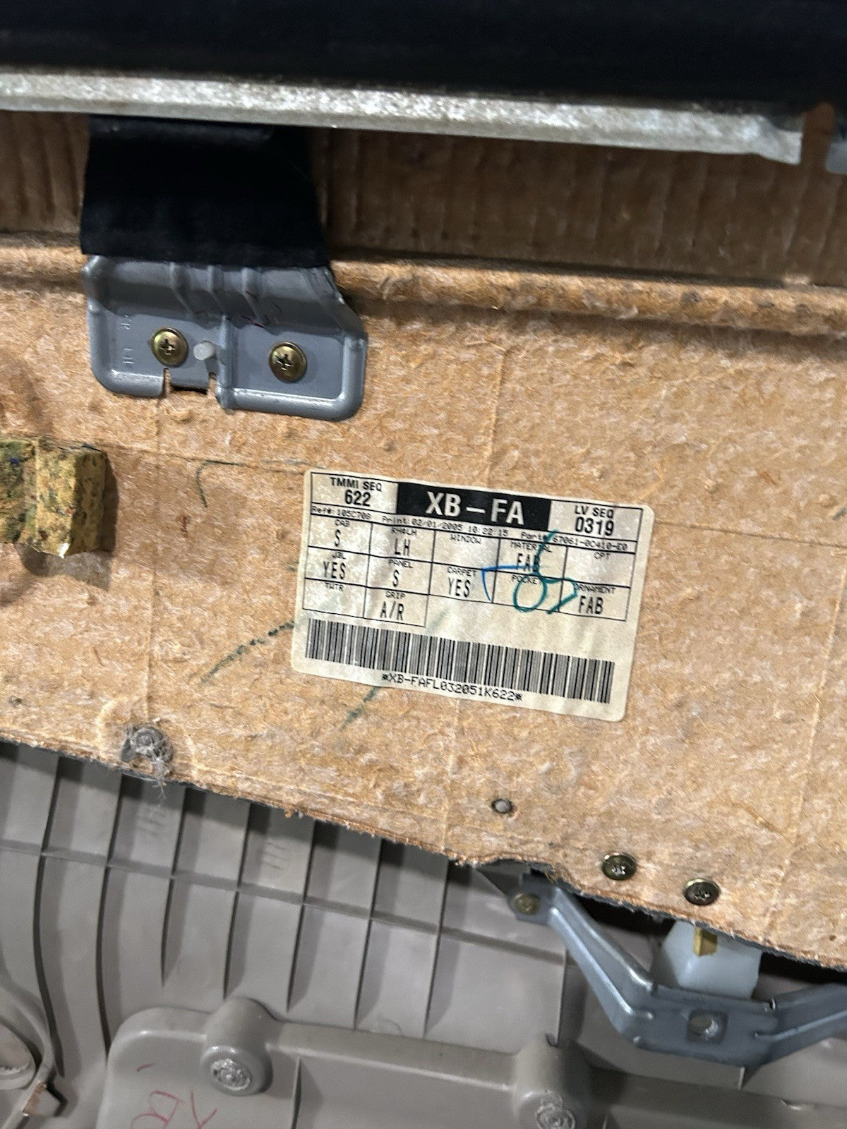 2001 2002 2003 2004 Toyota Sequoia Left Driver  Front Door Panel Trim Brown OEM