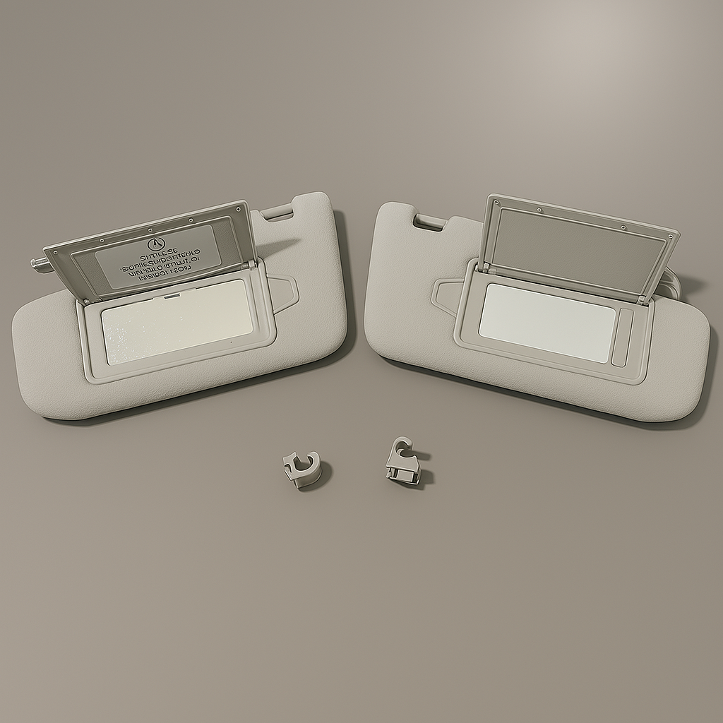 OEM C215 W220 Mercedes Benz Sun Visor Set 2000-2006 S320 S430 S500 CL500 CL600