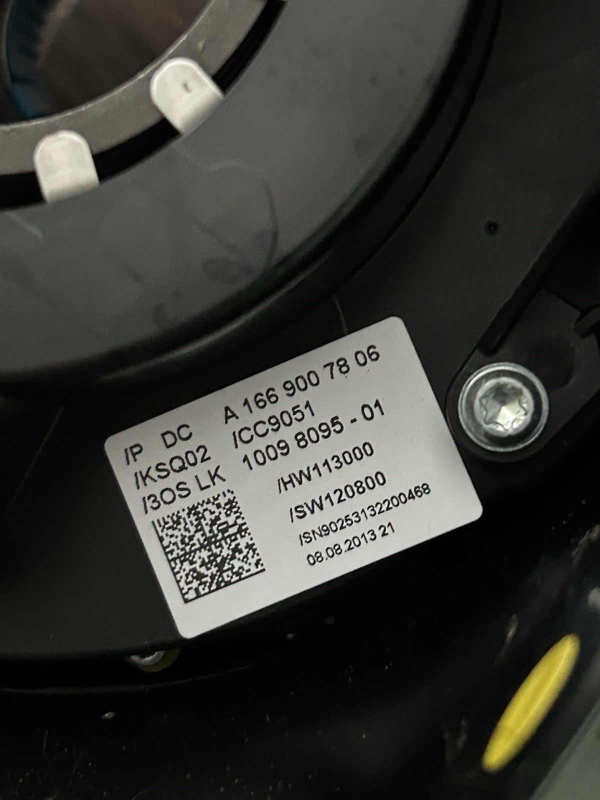 12 - 19 MERCEDES W166 GL450 ML350 CLOCK SPRING CONTROL MODULE A1669007806 OEM