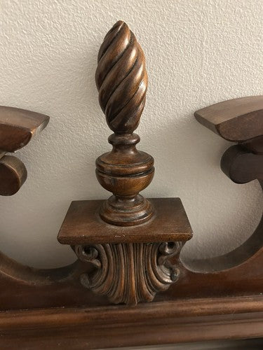 Lexington Cherry Traditional Pediment Beveled Wall Mirror