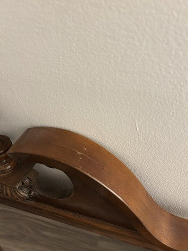 Lexington Cherry Traditional Pediment Beveled Wall Mirror