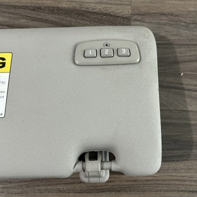 2009 Volvo C70 Left Driver Sunvisor with Homelink garage door opener Gray