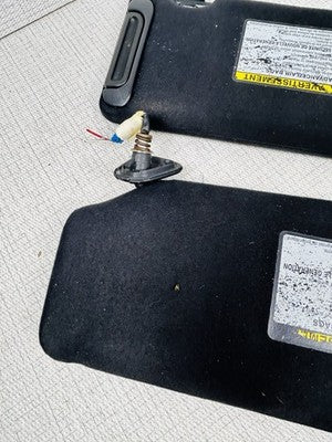 04-08 Toyota SOLARA Convertible Black Sunvisors w/ Sun Visor Clips OEM