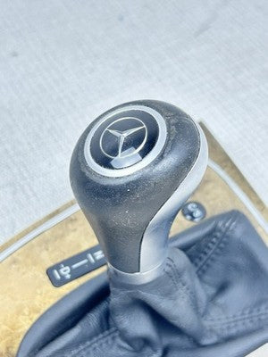 07-09 Mercedes W211 E350 E550 Shift Shifter Knob Boot Cover Bezel Trim Wood OEM