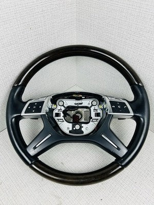 12-16 Mercedes X166 GL450 ML550 Driver Steering Wheel Wood w/Paddle Shifters OEM