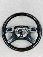 12-16 Mercedes X166 GL450 ML550 Driver Steering Wheel Wood w/Paddle Shifters OEM
