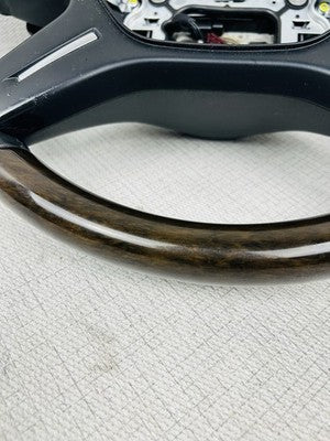 12-16 Mercedes X166 GL450 ML550 Driver Steering Wheel Wood w/Paddle Shifters OEM