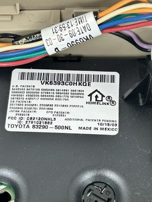 2004-2010 Toyota Sienna Overhead Roof Console Interior Dome Light Beige OEM