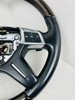 12-16 Mercedes X166 GL450 ML550 Driver Steering Wheel Wood w/Paddle Shifters OEM