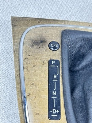 07-09 Mercedes W211 E350 E550 Shift Shifter Knob Boot Cover Bezel Trim Wood OEM