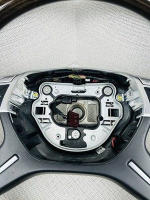 12-16 Mercedes X166 GL450 ML550 Driver Steering Wheel Wood w/Paddle Shifters OEM