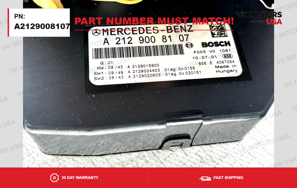 2010-2013 W204 C350 C300 MERCEDES C CLASS FRONT SAM FUSE BOX MODULE A2129008107