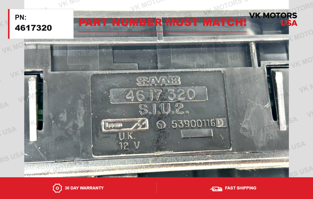 94-98 SAAB 900 OEM  FRONT SID SID2 INFORMATION DISPLAY SCREEN LCD SWITCH 4617320