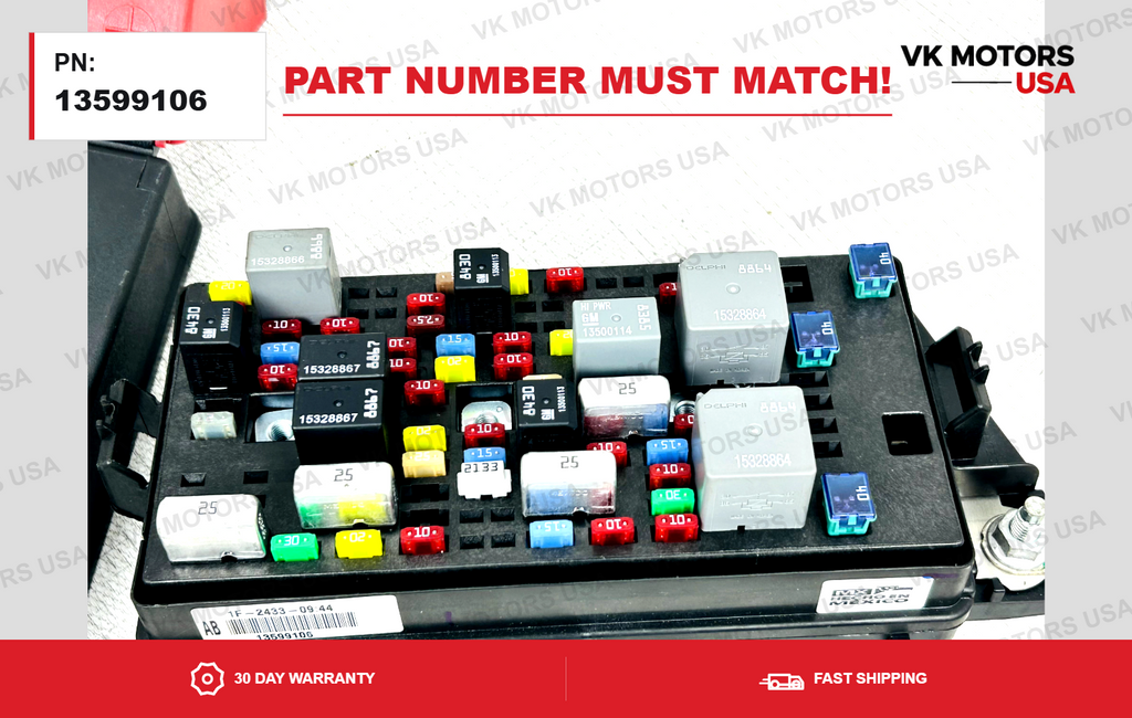 REAR FUSE BOX UNDER SEAT OEM  2008-2011  BUICK LUCERNE CADILLAC DTS 13599106