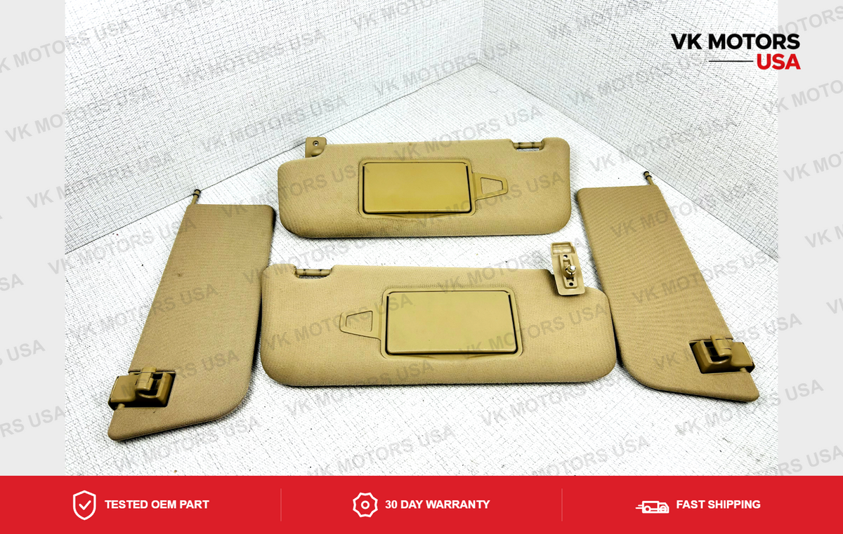 Sun Visor Set 2003-2009 Mercedes E320 E350 E500 E550 E55 E63 AMG Beige OEM