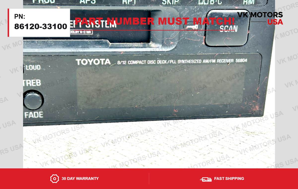 Toyota Mr2 Supra Land Cruiser Stereo CD Cassette Radio 86120-33100 OEM