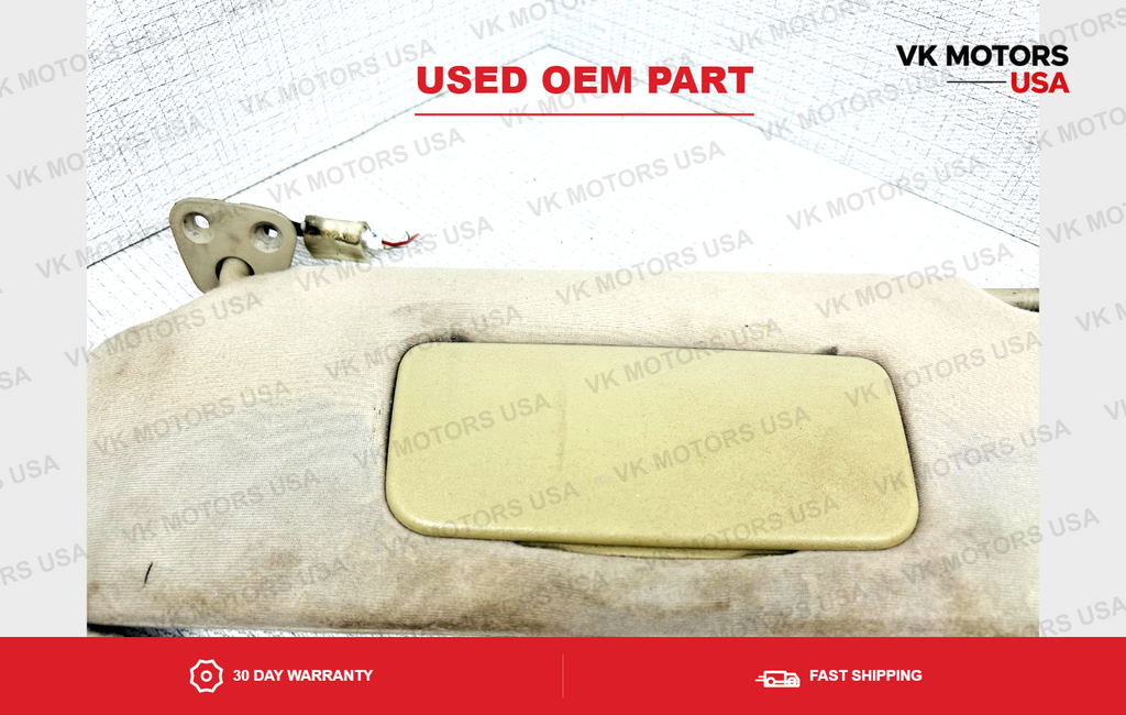 2004-2008 Toyota Solara Driver & Passenger Side Sun Visor Pair Set Tan Lighted