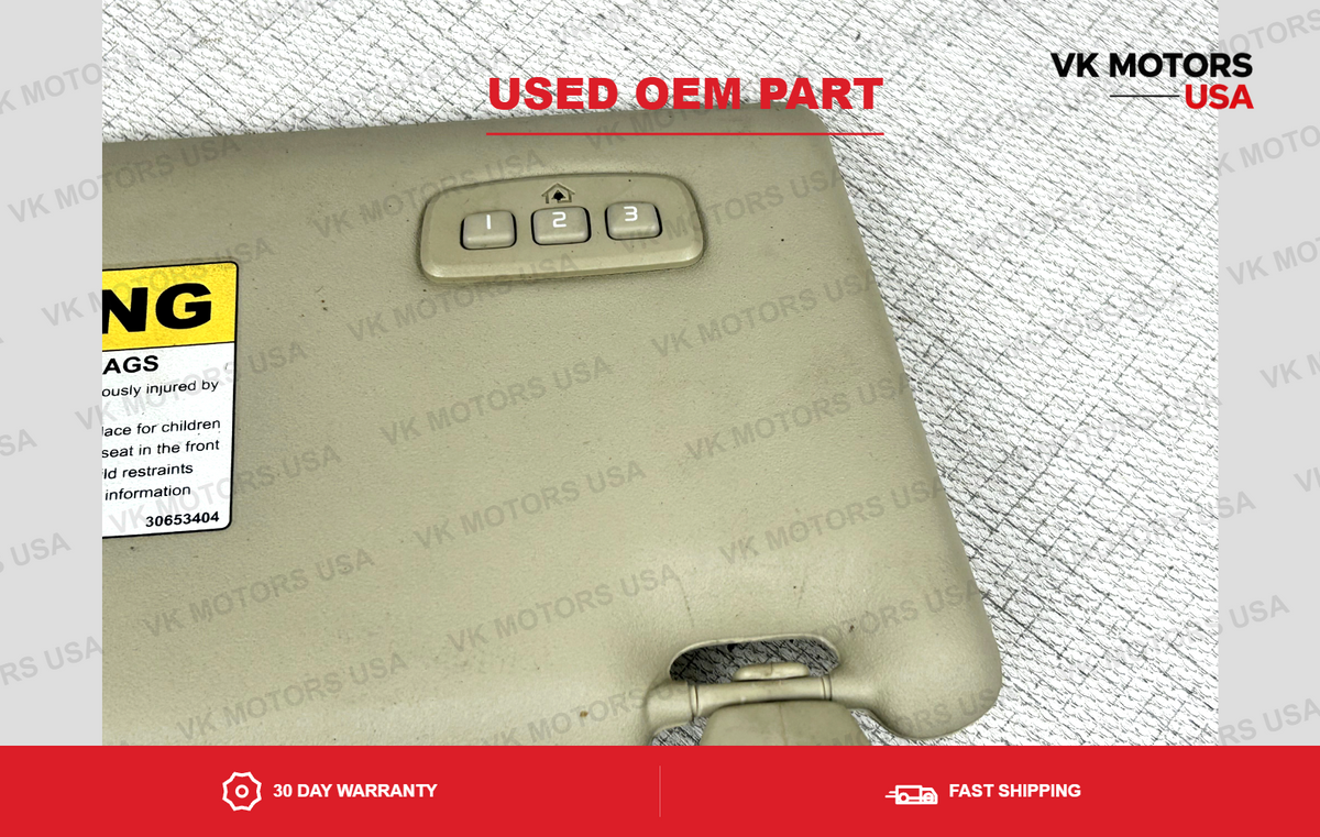 Left Driver Sunvisor with Homelink garage door opener beige 2010-2017 Volvo XC60
