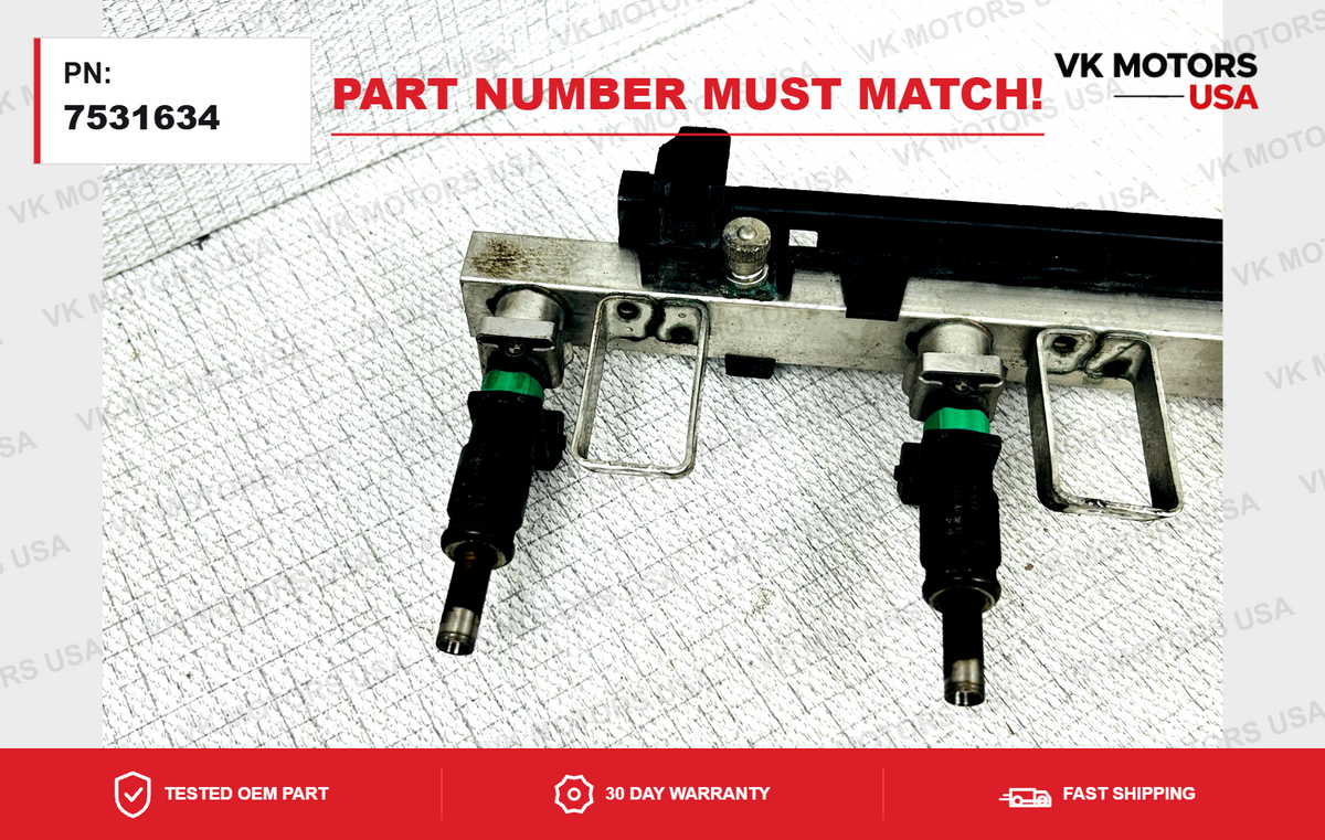 07-13 BMW E90 328i 128i N51 Engine Motor Fuel Injector Rail  OEM 7531634