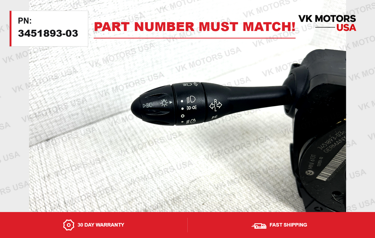 Turn Signal Wiper Switch Steering Column  3451893-03 MINI Cooper 2007–2013 OEM